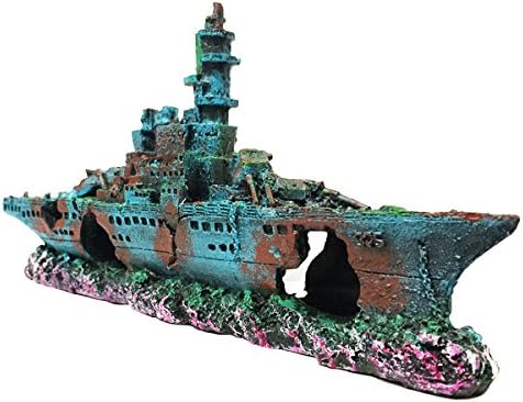 SLOCME Aquarium Shipwreck Decorations Fish Tank Ornaments