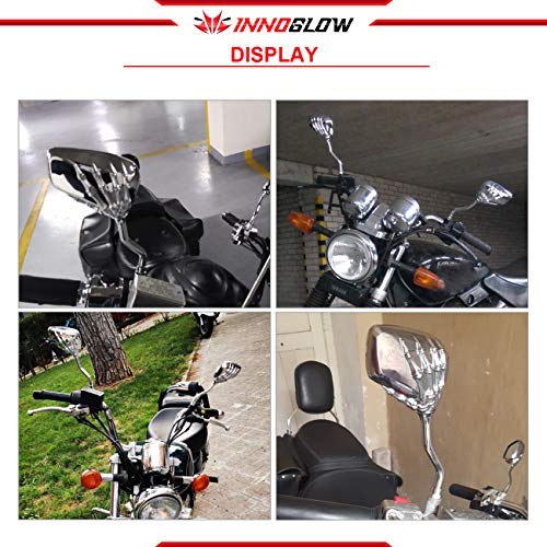 2 Rétroviseurs Moto Universels 10 Mm – Forme Ovale, Noir, Vision Large, Réglables, Pour Honda, Kawasaki, Suzuki…