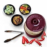 Tortilla Warmer - Keeper Microwave Food Server 8.5 Inches with Lid, Stainless Tongs, Molcajete Serving Dishes (3). Hot for 1 Hour. Bonus 15 Count Lysol Wipes
