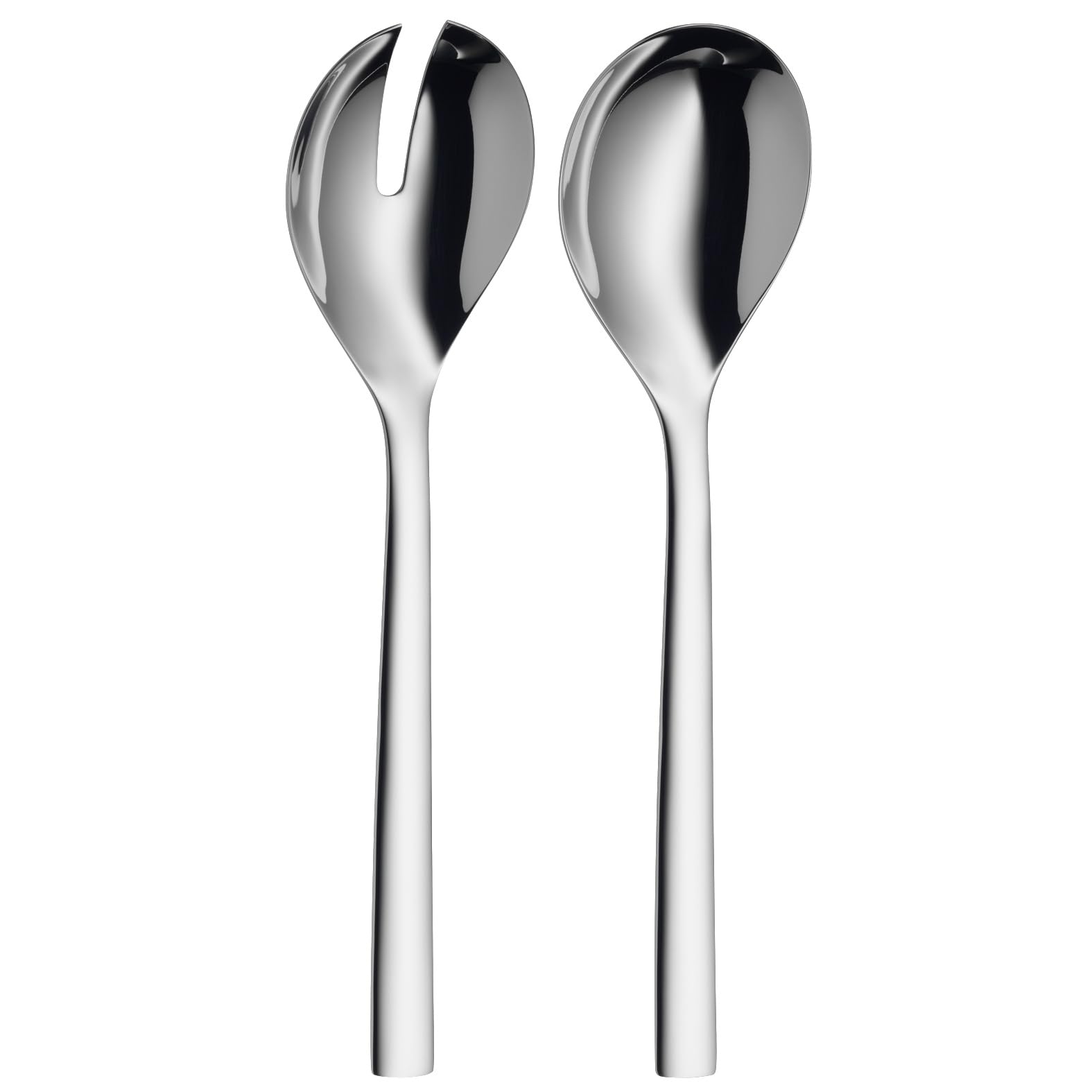 WMF Nuova Salatbesteck Edelstahl 25 cm, klein, Salatgabel und Servierlöffel, Cromargan Edelstahl poliert, glänzend, spülmaschinengeeignet