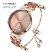 TRUMiRR Watchband for Vivomove HR Rose Gold Women, Bling Hollow Stainless Steel Watch Band Quick Release Strap Jewelry Bangle Wristband for Garmin Venu/Luxe/Style