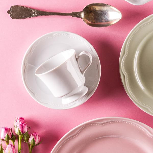 Germer, Conjunto 6 Prato raso em porcelana, modelo Cottage, Ø 26,5 cm,Branco