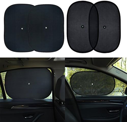 MEELEEDUN 4Pcs Car Window Shade - Blocks 98% Harmful UV Rays and Sun Glare Heat, Protection for Your Kids, Pets - 2 Size (20"x12",19"x14") Baby Side and Rear Windows Car Sun Shades