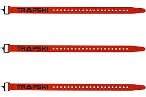 TRAPSKI Voile 15 Inch Aluminum Buckle Strap | Multi-Use Tension Strap for Skis, Bikes, Cargo, Tools, Marine & Boating, Outdoor Sports | UV-Resistant | Made in The USA (Orange 3PK)