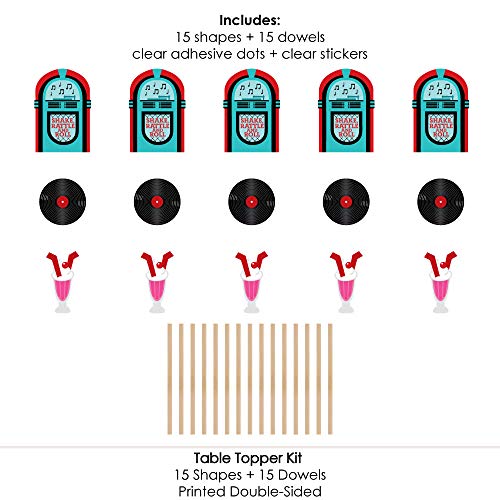 50 S Sock Hop 1950s Rock N Roll Party Centerpiece Sticks