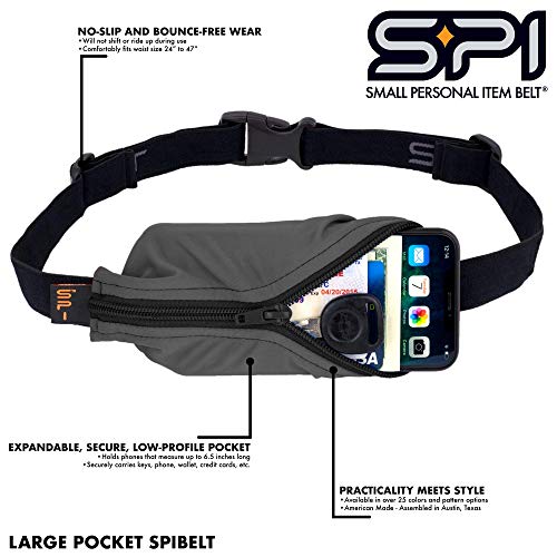 SPIbelt Large Pocket Running Belt for Adults, Expandable Pocket