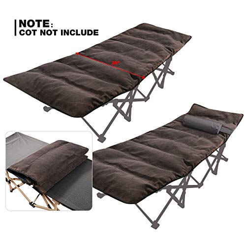 REDCAMP XL Cot Pads for Camping, Soft Comfortable Cotton Thin Sleeping Cot Mattress Pad 75"x28