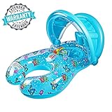 Baby Floats for Pool baby swimming ring, Baby Mom Swimming Ring with Removable Sun Conopy for Swim Training, Ridable Safe Baby pool Float with Drop Seat