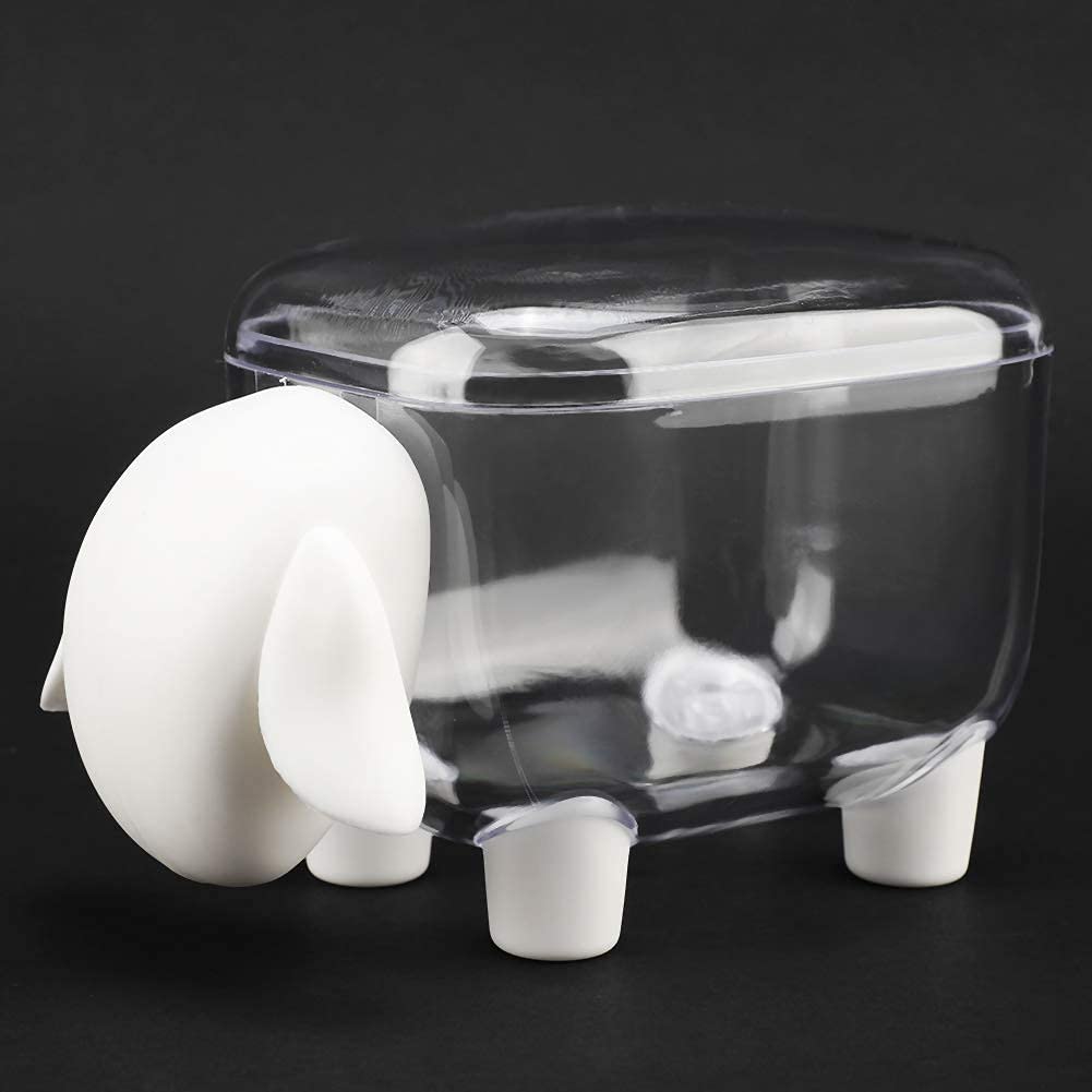 Wifehelper Mini Cotton Swab Storage Box Swab Holder Cosmetic Cotton Toothpick Holder Organizer Sheep Shape Cosmetics Makeup Storage Box (White)