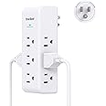 Surge Protector Outlet Extender with Rotating Plug, 9 AC Multi Plug Wall Outlet Expander, 1800J Wall Charger, 3-Sided Power Strip Electrical Plug Adapter Outlet Splitter for Home Office College Dorm