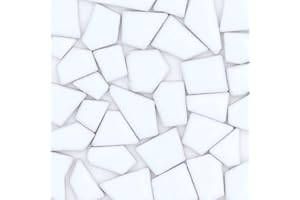 ARTLIFE HOME 200g Mosaic Tiles Mosaic Stained Glass g for Home Decoration DIY Arts & Craft, Shaped Ceramic, 0.5x2 cm, White