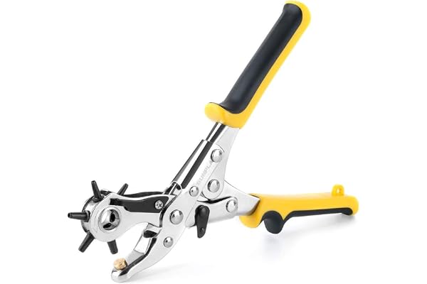 Gunpla Heavy Duty Leather Hole Punch Revolving Craft Puncher Hole Tool Punch Plier Grip Brass Pad, Screwdriver Grinding Rod f