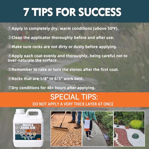 Mulch and Rock Glue for Landscaping, Fast-Drying Gravel Binder & Pea Gravel Stabilizer, Weather-Resistant Stone Adhesive for Garden Walkways, Patios, Flower Beds, Gravel, Pebbles & Mulch, 35 FL Oz