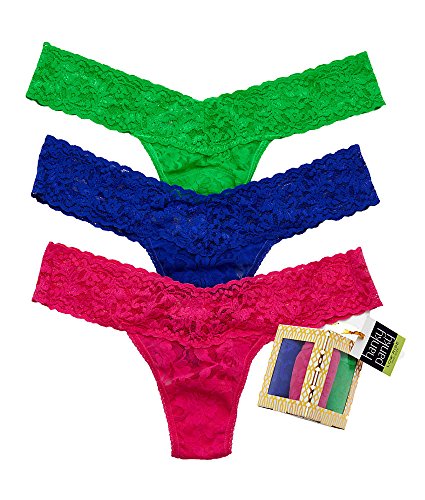 Hanky Panky Women's Signature Lace Low Rise Thong 3 Pack, Chattanooga, One Size
