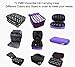 FLYMEI 16-Bottle Essential Oil Carrying Case - With Foam Insert, Inside Pocket and Handle - Strong Double Zipper - Contain 5ml,10ml,15ml Bottles - Purple
