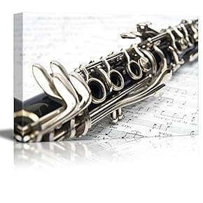 Canvas Prints Wall Art - Clarinet Close-up | Modern Wall Decor/Home Decoration Stretched Gallery Canvas Wrap Giclee Print. Ready to Hang - 12" x 18"