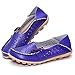 Women's Casual Shoes, Hollow Out Carving Cowhide Leather Driving Flat Loafers Shoes