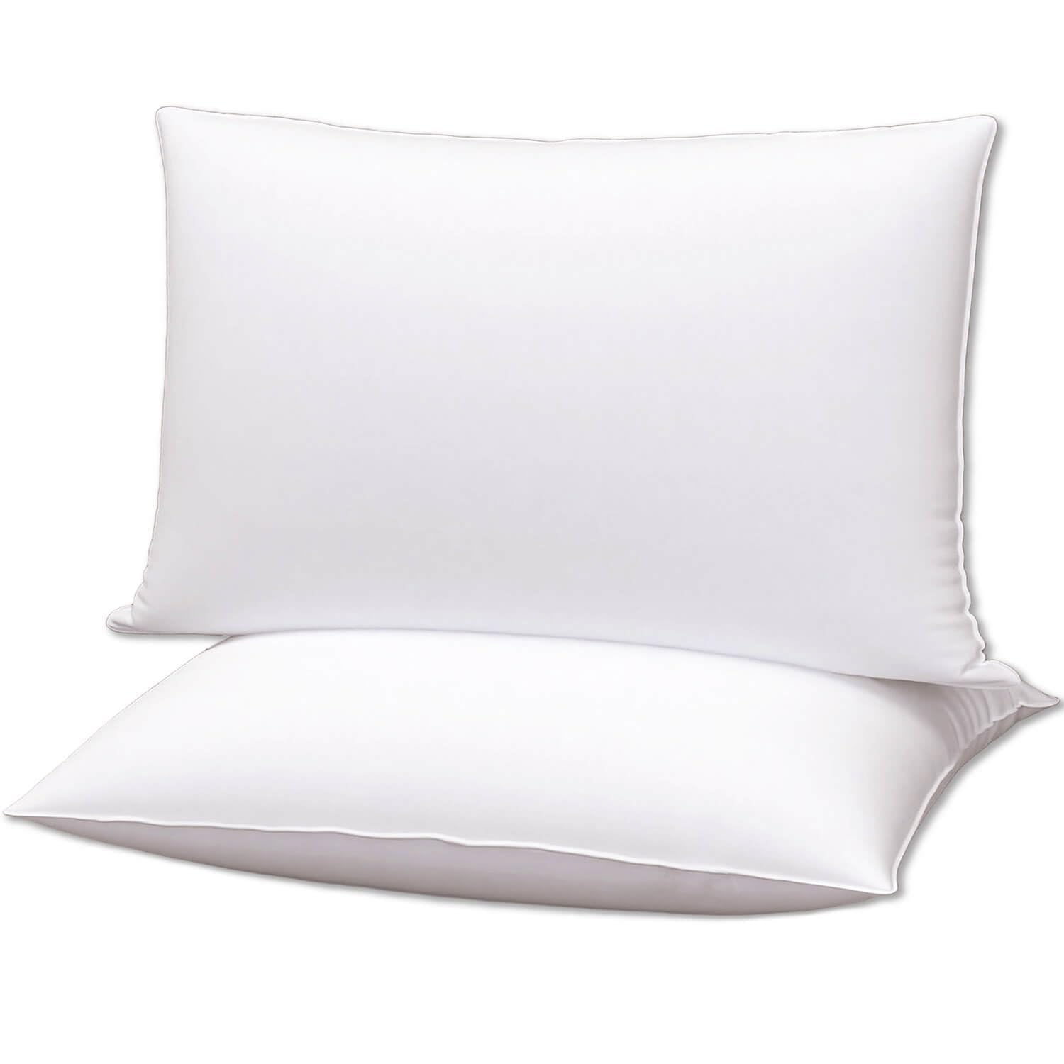 Photo 1 of Gooeb Flat Ultra Thin Bed Pillows Standard/Queen Size Pillow Set of 2 Extra Soft Down Alternative for Stomach Back Sleeping White