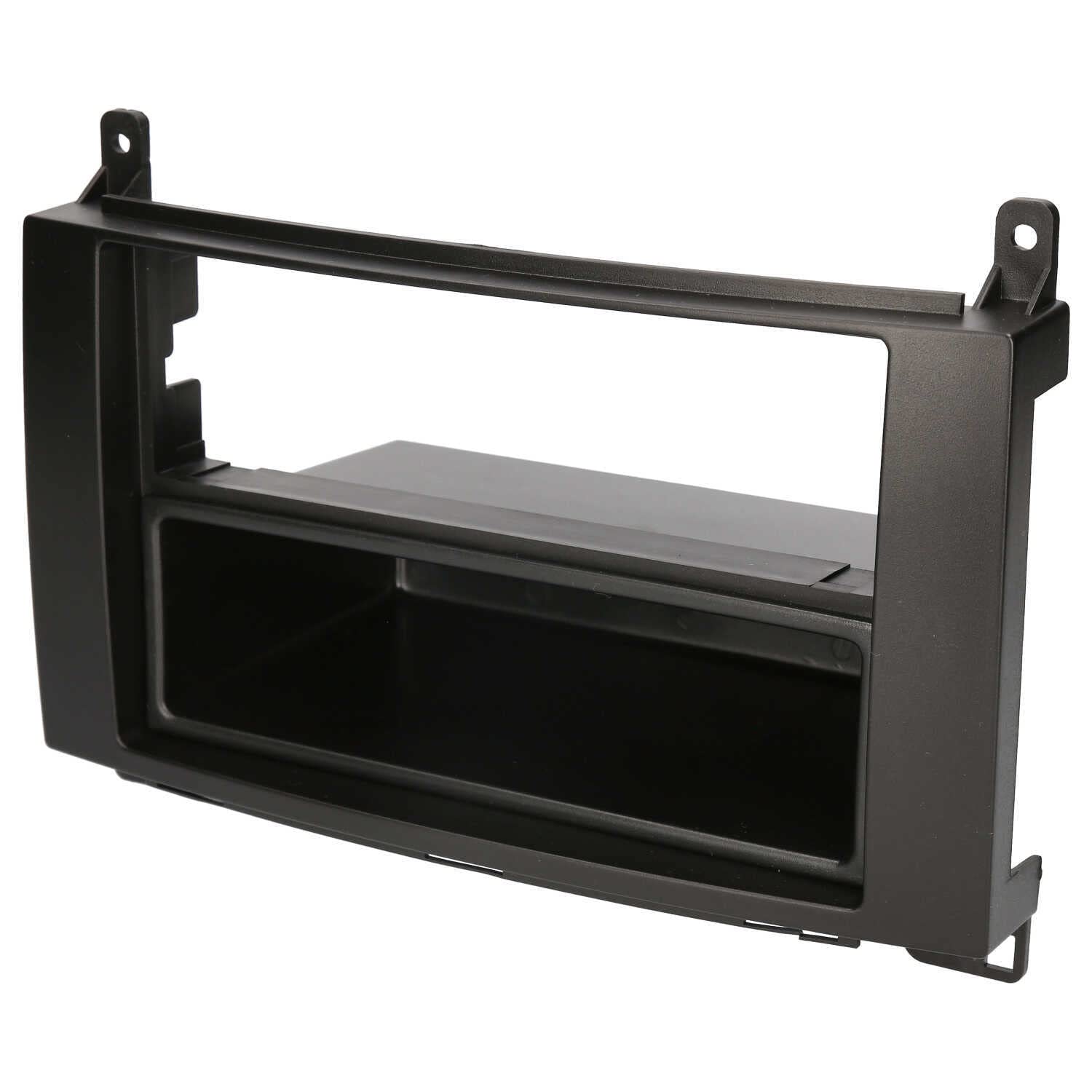 Audioproject A368 - Car Radio Fascia 2-DIN Compatible with Mercedes Benz A Class W169 - B Class T245 - Viano W447 Vito W639 Double DIN Storage Compartment 1-DIN Car Radio Fascia Black