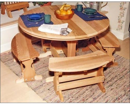 Creekvine Designs 35" Cedar Round Trestle Dining Set