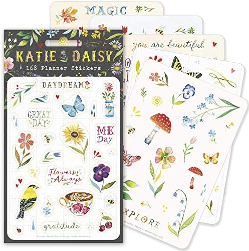 Katie Daisy Planner Stickers (6 unique sheets, 168 stickers)