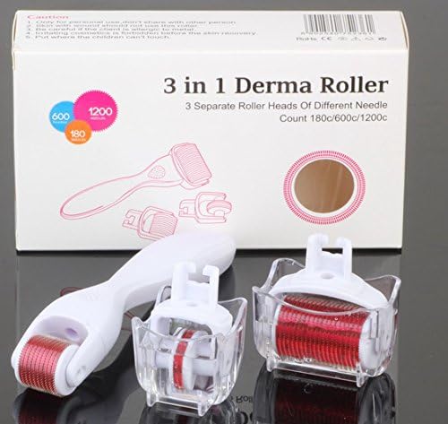 Black Friday Sale! Wimious 3 in 1(180+600+1200 pin) Professional Personal Care Accessories. Acne, Scars, Wrinkles, Eye bags, Eye lines,Anti-Aging. (Red-White)