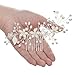 SWEETV Wedding Hair Comb,Pearl Bridal Hair Clip Silver-Rhinestone Wedding Hair Accessories for Brides Bridesmaid Women (1.Silver)