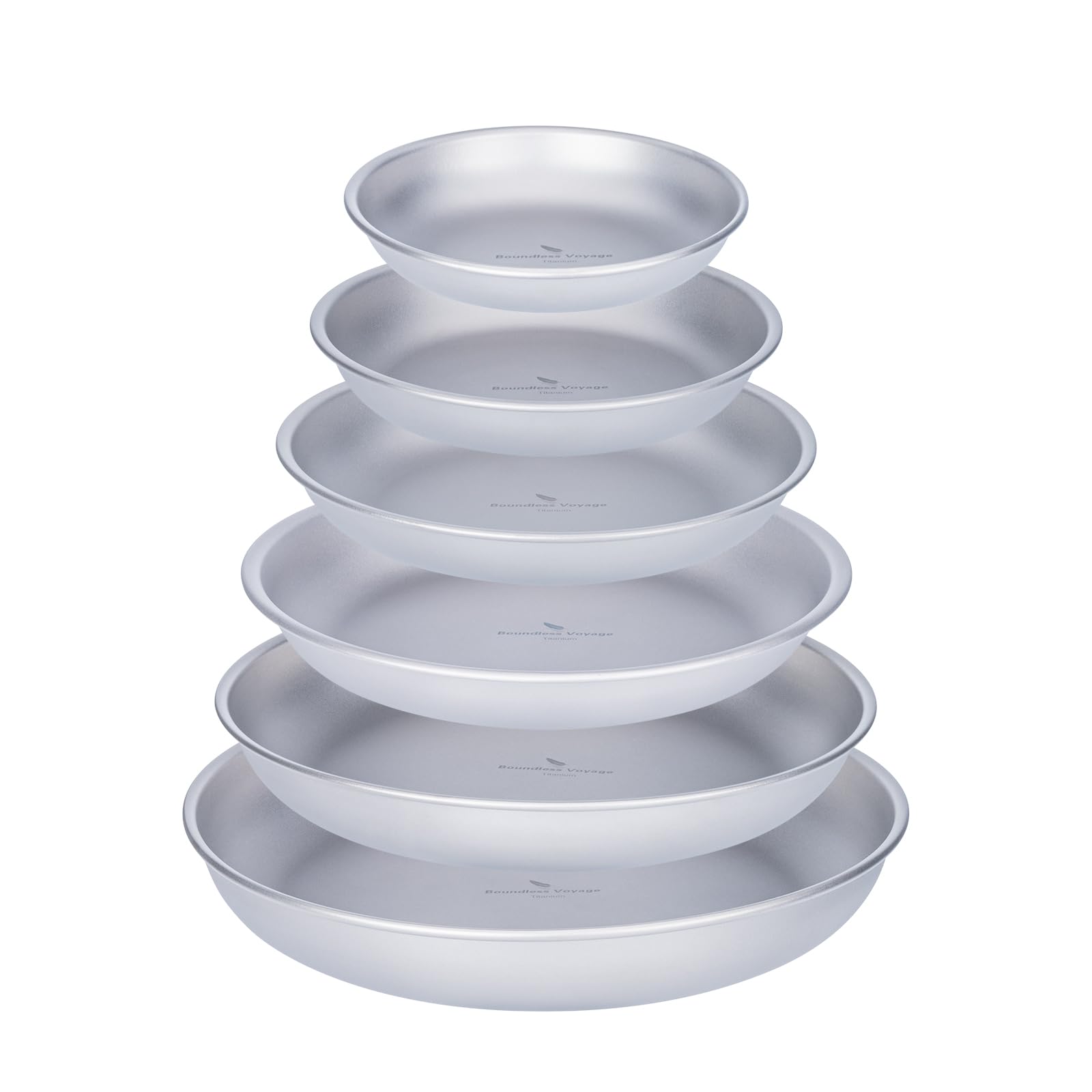 Boundless Voyage Titanium Camping Plate Dishes Saucer Lightweight Round Dinnerware Set Stackable Serving Plates Pasta Plates Travel Outdoor Home Kitchen Tableware Set Ti1141T