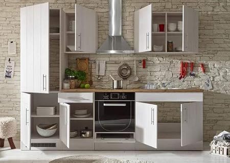 Stella Trading Landhaus 2 Kuche Kuchenblock Ohne E Gerate Holzdekor Sibiu Larche B H T 270 X 211 X 60 Cm Amazon De Kuche Haushalt