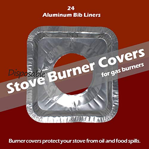 Gas Stove Burner Covers, Aluminum Foil Disposable Bib Liners Set, 24