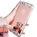 iPhone 6 Case ,LA GO GO(TM) Beauty Luxury Diamond Hybrid Glitter Bling Soft Shiny Sparkling with Glass Mirror Back Plate Cover Case for Apple iPhone 6 (4.7) - Retail Packaging (Rose Gold)