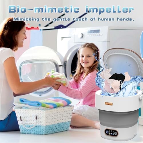 Azonee Mini Washing Machine, Portable Small Washing and Dryer Machine, Collapsible Washer with Spin for Travel, Apartment, Baby Clothes, Socks 15L