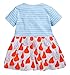 Fiream Girls' Casual Short-Sleeved Striped T-shirt Dress(Blue Red,3T)