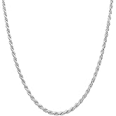 Savlano 925 Sterling Silver 2.5mm Solid Italian Rope Diamond Cut Twist Link Chain Necklace With a Gift Box For Men & Women - Made in Italy