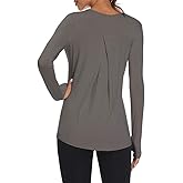 Mippo Womens Soft Long Sleeve Workout Athletic Shirts Long Tunic Tops with Thumb Holes