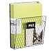 Wall Mounted Rustic Style Chicken Wire Black Metal Magazine Organizer Basket Rack w/Chalkboard Label