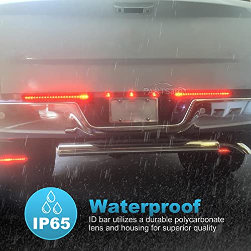 Partsam 2PC Red 17" 23 LED Light Bar Stop Turn Tail