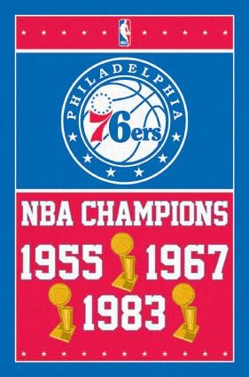 Philadelphia 76ers Champions NBA Basketball Sports Poster 22x34