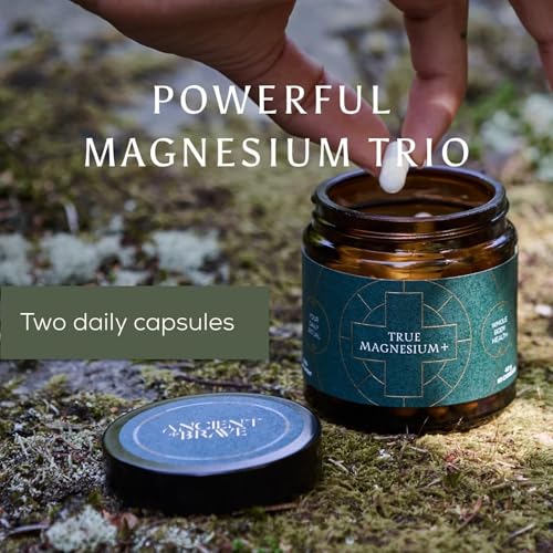 Ancient + Brave | 3-in-1 Magnesium Complex: Glycinate, Malate & Taurate | 60 Vegan Capsules | High Strength Magnesium Supplement Made in UK