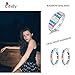 CiNily Women's Opal Rings,Create White Blue Pink Fire Opal Silver Plated Gemstone Ring Size 9