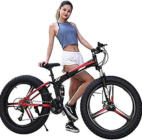 26インチ折りたたみスノーモービル4 0スーパーワイドとビッグタイヤマウンテンバイクダブルディスクブレーキ男性と女性のアダルト可変速自転車 24 Speed セール特別価格