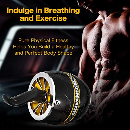 TECHMOO Ab Roller Kinetic Exercise Wheel for Core Workouts-Core Training Equipment-Core Training Roller Abdominal Workout Equipment Machine with Knee Pad and Anti-Slip Handles