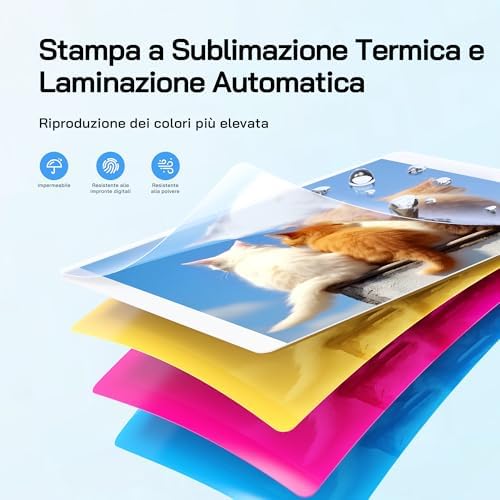 Stampante fotografica, stampante fotografica istantanea con 54 fogli (4"x6"), supporta la connessione WiFi, app di fotoritocco creativo, per smartphone iOS/Android