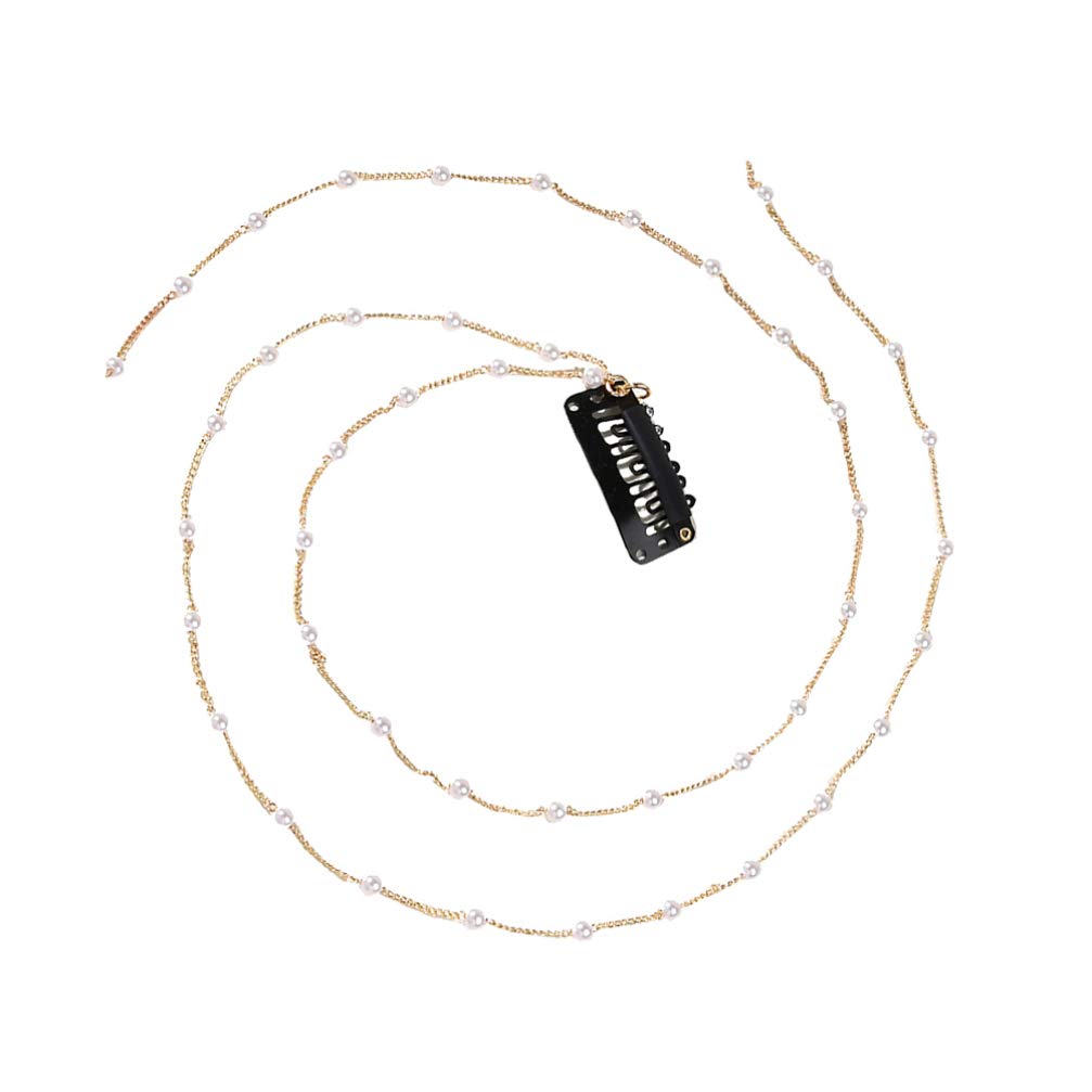 FRCOLOR Hair Chain Clips Wedding Hair Chain Clips Pearl Tassels Pearl Chains Styling Accessories
