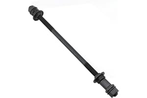 Meuey Lyot Bike Axle 240 mm /9.45 Inch Bike Axle Nut Bicycle Multiple Speed Rear Hub Axle 3/8 Inch Black 26TPI Wheel Hub Taper Lock Nut Washer Kit 1 Set