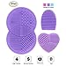 ESARORA Makeup Brush Cleaning Mat, Makeup Brush Cleaner Set of 3 Mini Cosmetic Brush Cleaner Mat Portable Washing Tools (Purple)