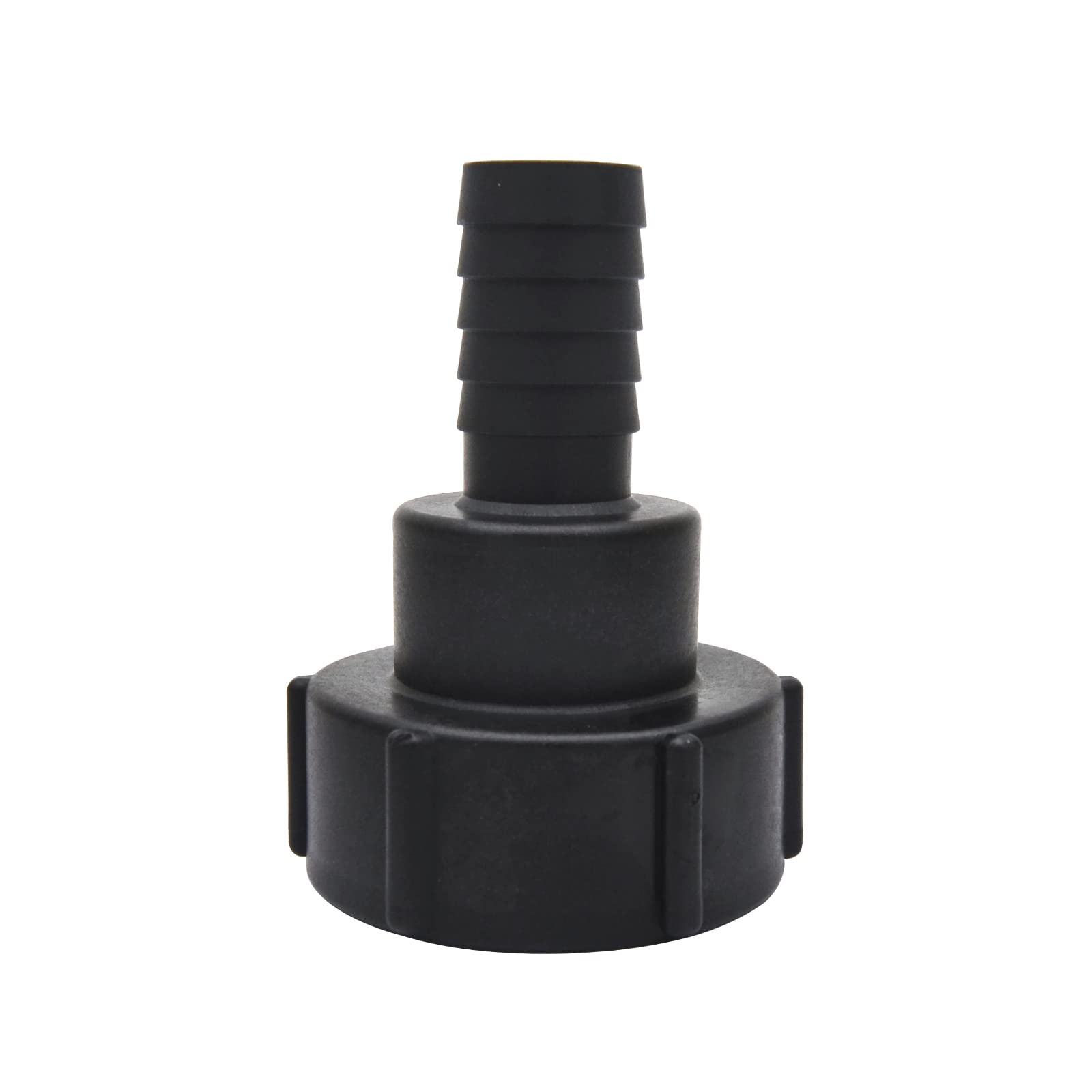 1" IBC Tank Fittings with Sealing Ring, Water Butt Tank Tap Connector Fit for 25MM Inside Diameter Hose Garden Hose Adapter Replacement Valve Parts (S60*6,Black)