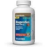 GoodSense 200 mg Ibuprofen Tablets, Fever Reducer and Pain Relief from Body Aches, Headache, Arthritis Pain and More, 500 Cou