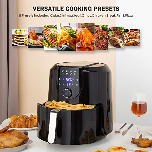 HOMEVER 5.8Quart Programmable Air Fryer, Electric Hot Air Fryers