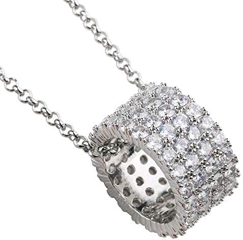 Silver Kyasya パヴェ Cz 爪留め 太幅 リング ネックレス 18k Gp Gold Silver イエローゴールド シルバー 金色 銀色 キラキラ a ジルコニア Hip Hop ブリンブリン シルバー 60 Bgcs 3 050円
